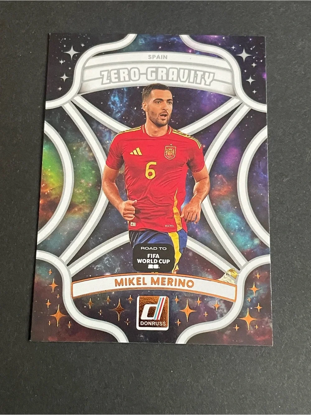 2025-26 Donruss Road to FIFA World Cup Mikel Merino Spain Zero Gravity Card